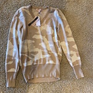 Camo sweater in cream new with tags